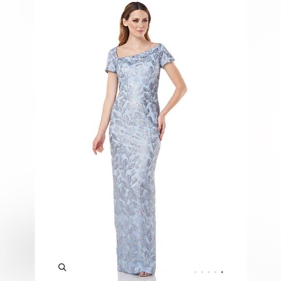 JS Collections Julia Cap Sleeve Sequin  Column Gown- Size L - Picture 1 of 12